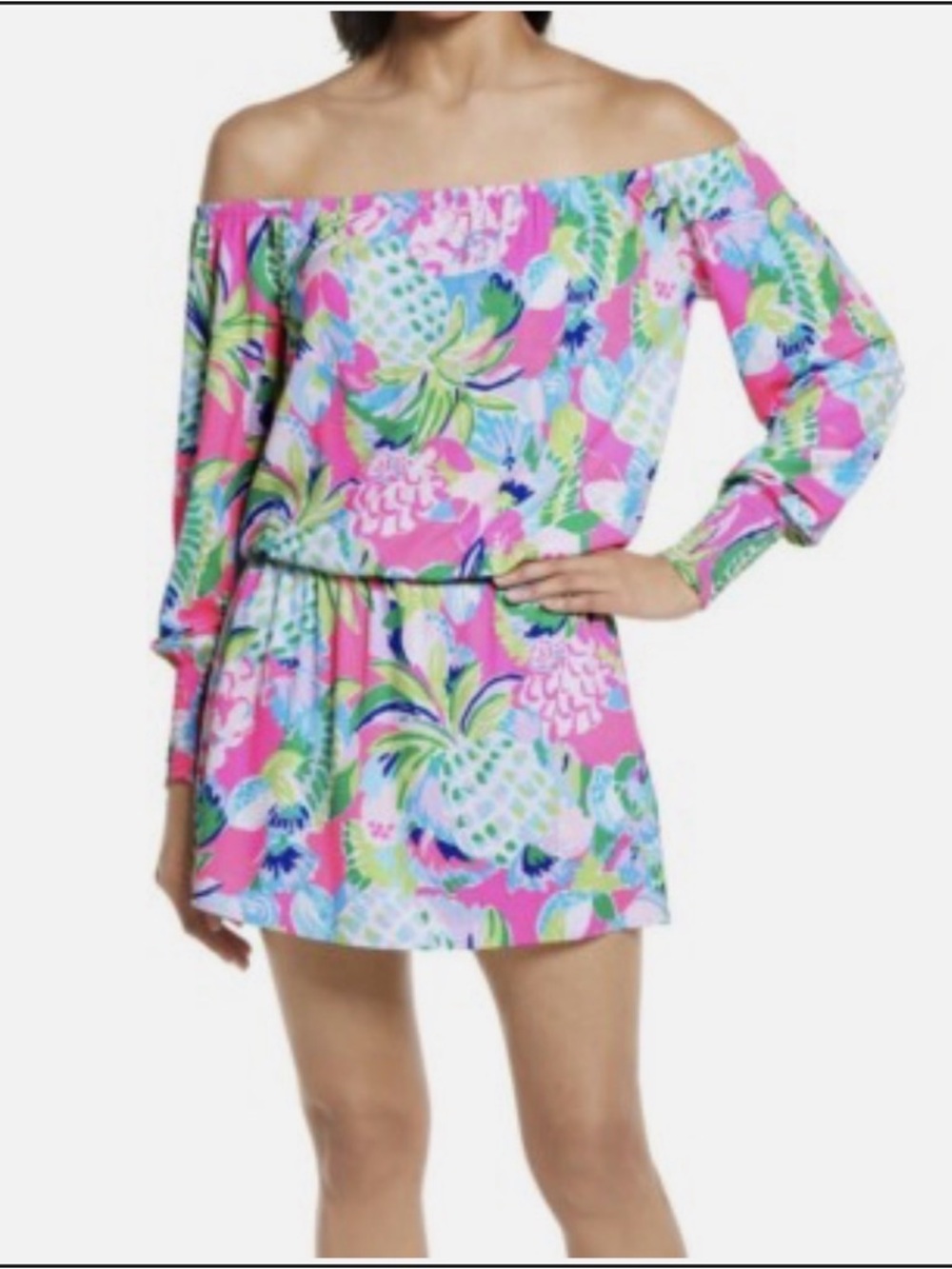 Lilly Pulitzer Womens Lana Off The Shoulder Romper Dress size Medium